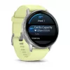 Garmin Venu 4 45 mm 010-03014-02 išmanusis laikrodis, sidabrinės spalvos su citrininiu silikono dirželiu