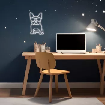Neoninė šviesa MANTA Manta SNL66WH French Bulldog White – dekoratyvinis LED neoninis švyturys prancūzų buldogo siluetu