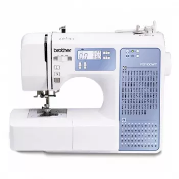 Siuvimo mašina Brother FS100WT — 100 siūlių programų, 850 SPM, 7 mm dygsnio plotis, automatinis adatos įsriegimas, LCD
