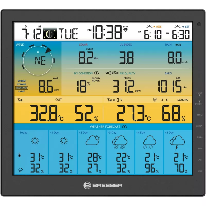 Skaitmeninė orų stotis Bresser Optics 7003220 Juoda LCD Wi-Fi