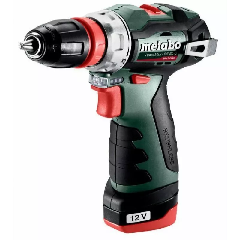 Metabo PowerMaxx BS BL Q gręžtuvas su pistoline rankena, 12 V, 2 Ah, 1500 aps./min., 900 g