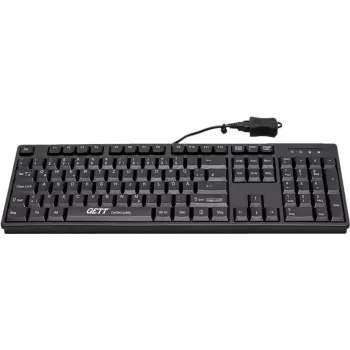 Laidinė USB klaviatūra GETT GCQ CleanType Easy Basic — 105 klavišų, atspari vandeniui, antimikrobinė