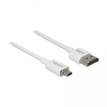 HDMI kabelis DeLOCK 85147 0,25 m, Type A į Type D, baltas