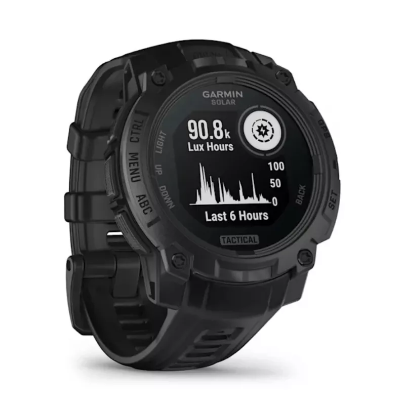 Išmanusis laikrodis GARMIN Instinct 3 45mm Solar Tactical Edition Black — 45 mm, saulės įkrovimas, GPS, širdies ritmo monitorius
