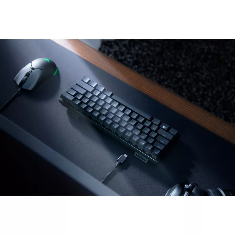 Razer Huntsman Mini, žaidimų klaviatūra, juoda, DE išdėstymas, Razer Linear Optical (raudoni) jungikliai