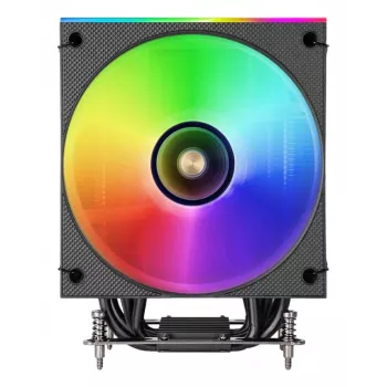 Oro aušintuvas TACENS Mars Gaming MCPU-LCD, 120 mm ventiliatorius, TDP 300 W, palaiko LGA1700/1200/115x/1366 ir AM4/AM5, juodas