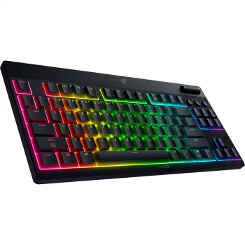 BlackWidow V4 Low-Profile TKL HyperSpeed žaidimų klaviatūra juoda, DE išdėstymas, Razer Low-Profile Orange jungikliai