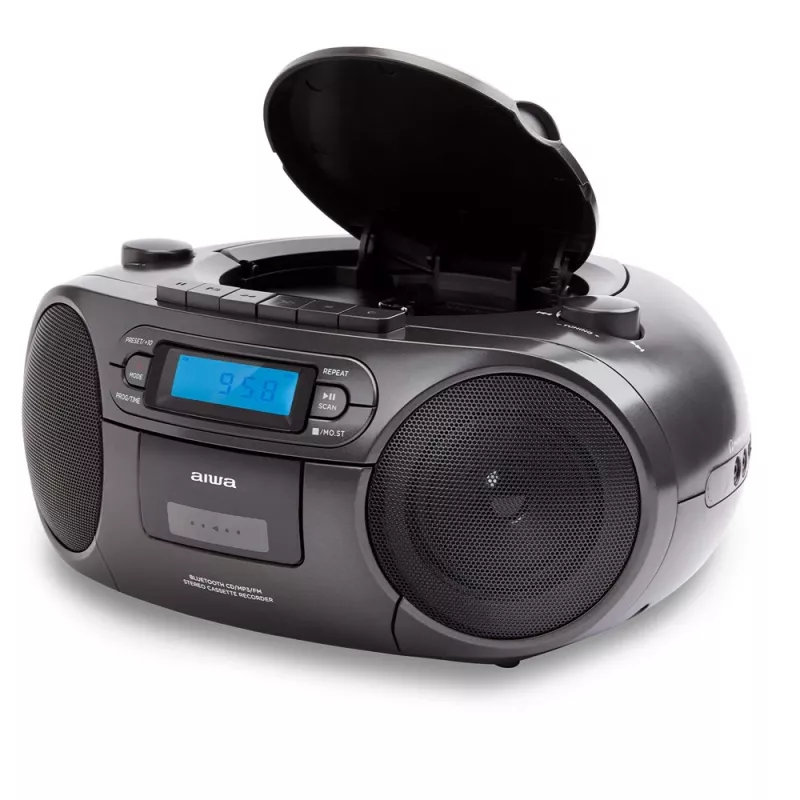 Nešiojama stereo sistema Aiwa BBTC-550BK Digital 6 W FM PLL Juoda