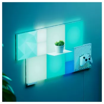 LED skydelio šviestuvas Nanoleaf N8100E00-2TBS — kvadratinis RGB, maitinamas nuolatinės srovės, 2 vnt. pakuotė