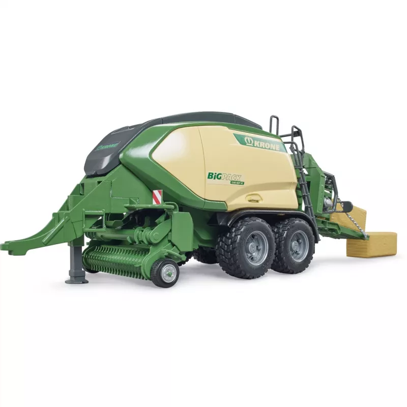 Bruder 02033 Krone Big Pack 1290HDP VC ryšulinė presa, transporto priemonės modelis 1:16, su 2 stačiakampiais ryšuliais, žalia