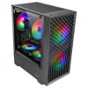 PC korpusas TACENS Mars Gaming MC-VORTEX Mini Tower Mini-ITX/Micro-ATX grūdintas stiklas juodas, 3x120mm, 27,3 cm GPU, 162 mm CPU aušintuvas
