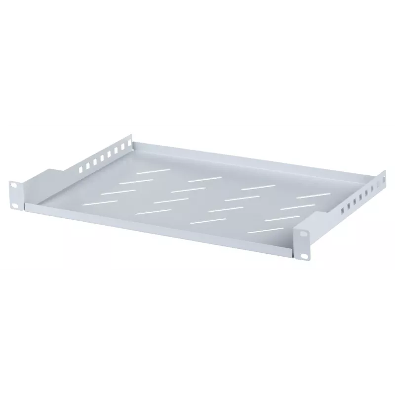 Rack lentyna LANBERG AK-1004-S — 1U 19 colių pilka, 483 mm plotis, 300 mm gylis, 25 kg talpa