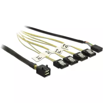 Laidas DeLOCK Mini SAS HD SFF-8643 į 4xSATA 7p 1 m