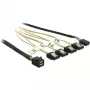 Laidas DeLOCK Mini SAS HD SFF-8643 į 4xSATA 7p 1 m
