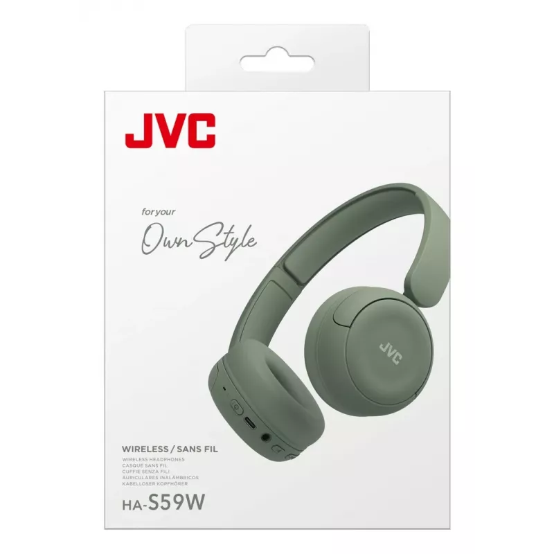 Ausinės JVC HA-S59W belaidės ir laidinės, lankstomos, žalios