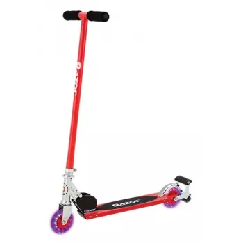 Paspirtukas vaikiškas Razor S Spark Sport – plieninis rėmas, sulankstomas, 2 ratai, kojinis stabdys, nuo 8 m., max apkrova 100 kg, juodas/raudonas