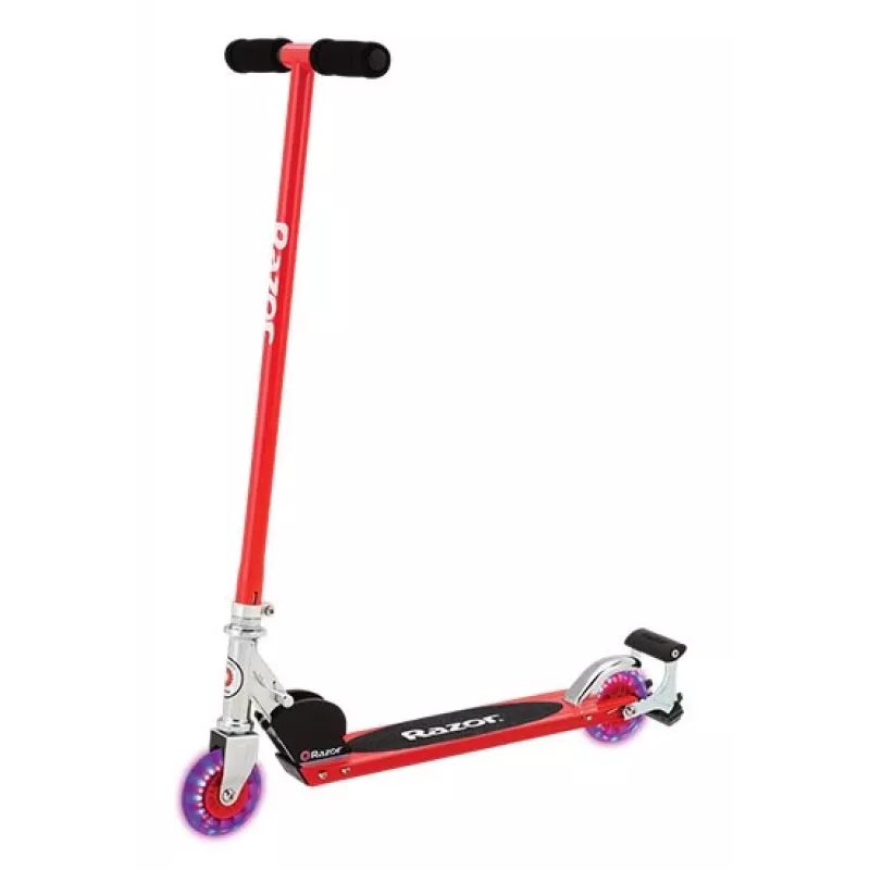 Paspirtukas vaikiškas Razor S Spark Sport – plieninis rėmas, sulankstomas, 2 ratai, kojinis stabdys, nuo 8 m., max apkrova 100 kg, juodas/raudonas