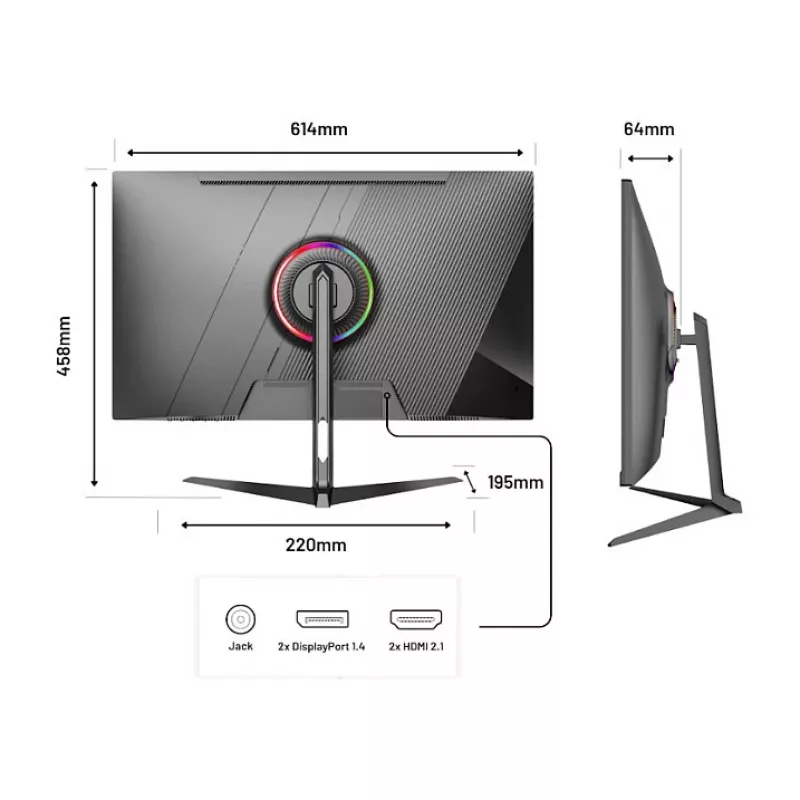 JAPANNEXT JN-I270UHD16FHD32 monitor 68,6 cm (27 colių) 3840 x 2160 4K Ultra HD LED juodas