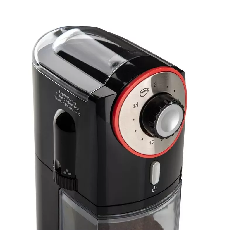 Kavos malūnėlis ETA Perfetto ETA006890000 – 100 W, 200 g talpa, iki 14 puodelių, juodas
