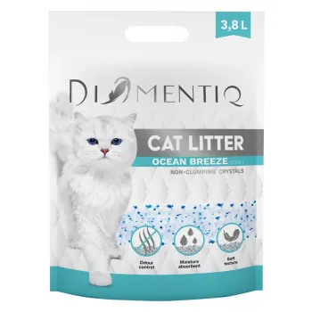 Kreminis kačių kraikas DIAMENTIQ Ocean Breeze 3,8 l – Silikoniniai granulės, 1,5 kg, antibakterinis, be dulkių