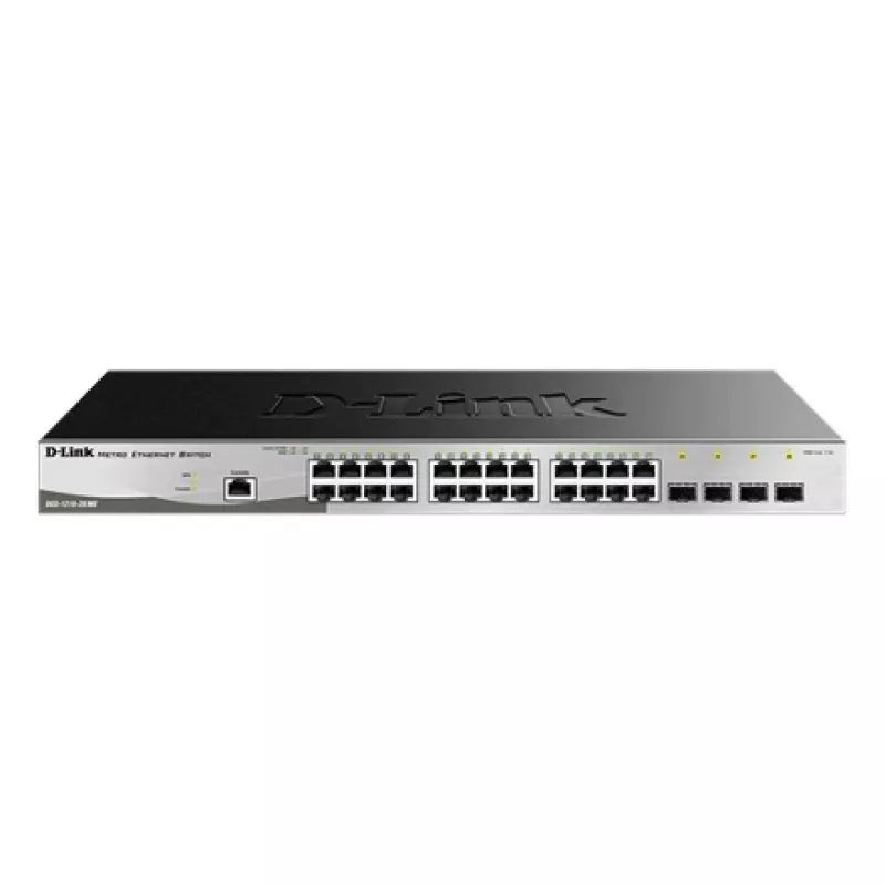 D-Link DGS-1210-28/ME/E valdomas L2+ gigabitinio Ethernet jungiklis 24 prievadai 1U juodas/pilkas