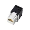 RJ45 kištukinė jungtis Alantec MB001, tiesi moteriška, auksuoti kontaktai, AWG 22/24, 568 A, termoplastikas, juoda/balta