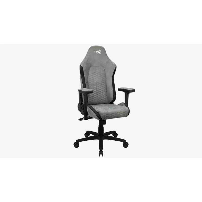 Žaidimų kėdė Aerocool Crown AeroSuede Universal Padded seat Stone Grey