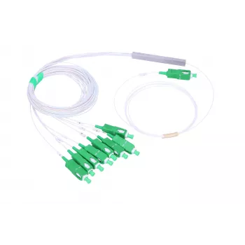 Šviesolaidžio skirstytuvas Extralink PLC 1:8 SC/APC 900µm 1,5m Žalia Balta
