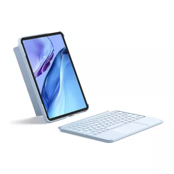 Klaviatūra Inateck KB04122 QWERTZ Bluetooth su jutikliniu kilimėliu, įmontuota 500 mAh baterija, mėlyna