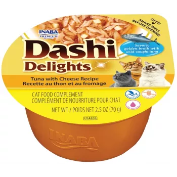 INABA Dashi Delights tuno su sūriu receptūros šlapias pašaras katėms 70 g