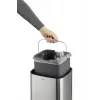 Durable TOUCH 12L bekontaktė šiukšliadėžė, nerūdijantis plienas, sidabrinė/juoda