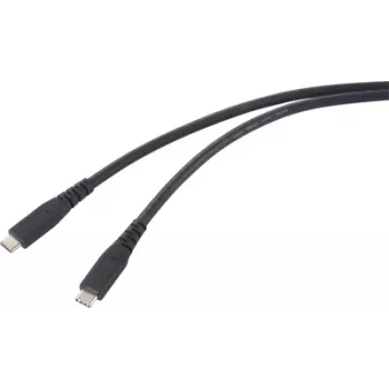 Renkforce USB-C kabelis USB4 juodas TPE apvalkalas RF-6662038 - Skaitmeninis/Duomenų - 0,5 m