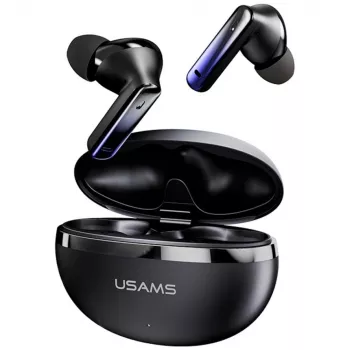 Belaidės Bluetooth ausinės Usams TWS E02 ANC+ENC juodos