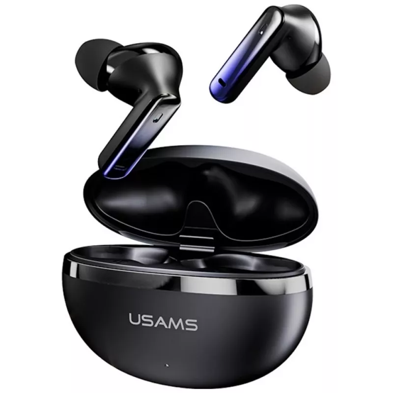 Belaidės Bluetooth ausinės Usams TWS E02 ANC+ENC juodos