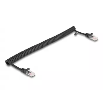 DeLOCK RJ45 susukamas kabelis, vyriškas į vyrišką, Cat.5e, 1 m, juodas