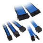 Prailgintų pintų kabelių rinkinys Kolink Core Adept — 20+4pin, 8pin, 4+4pin, 3×6+2pin, mėlynas, PET apvalkalas