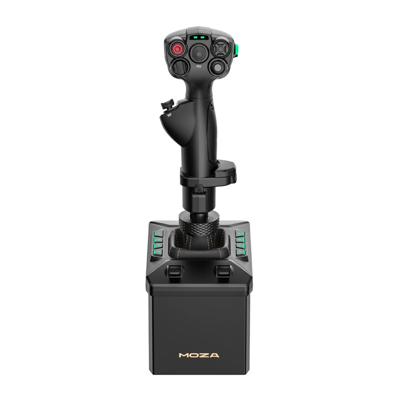 MOZA AB6 Flight Simulator stovo komplektas – juodas ABS, aliuminis ir anglies pluoštas, maitinimas AC 110–220V, piko galia 72W