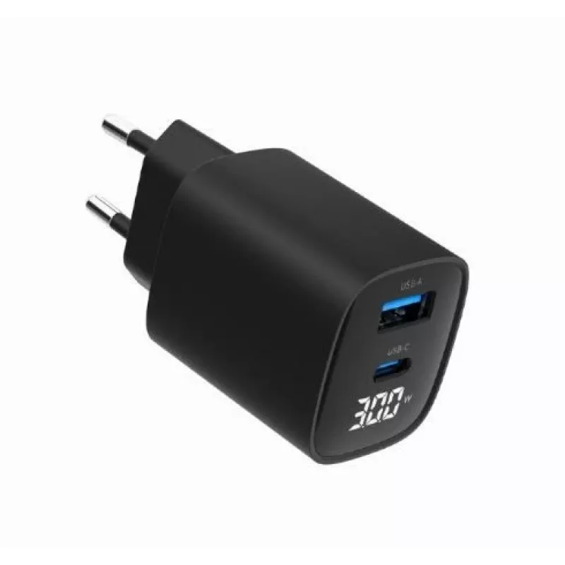 Mobiliojo įrenginio įkroviklis Gembird TA-UC-PDQC30LCD-BK-01 Greitas įkrovimas Juodas
