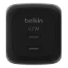 Greičio įkroviklis AC patalpoms Belkin WCH020kqBK, 2× USB-C, universali suderinamumas, apsauga nuo viršįtampių, juodas