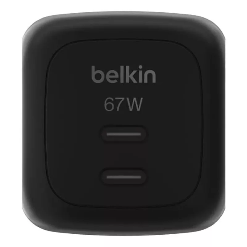 Greičio įkroviklis AC patalpoms Belkin WCH020kqBK, 2× USB-C, universali suderinamumas, apsauga nuo viršįtampių, juodas