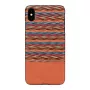 Dėklas iPhone XS Max man and wood su languotu rudu raštu ir juodu apvadu