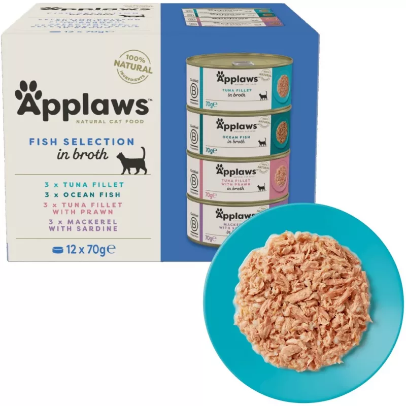 APPLAWS Fish selection multipack sultinyje – šlapias kačių ėdalas – 12x70g
