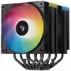 Oro aušintuvas DeepCool AG620 BK ARGB V2 — 120 mm dviejų ventiliatorių, 6 šilumos vamzdeliai, LGA 1700/AM4/AM5, juodas
