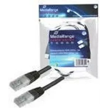 Patch laidas MediaRange RJ45 U/UTP Cat5e 3,0 m juodas (MRCS116)