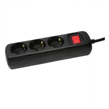 Prailginimo laidas LogiLink LPS206B 1,4 m 3 AC lizdai Juodas