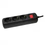 Prailginimo laidas LogiLink LPS206B 1,4 m 3 AC lizdai Juodas