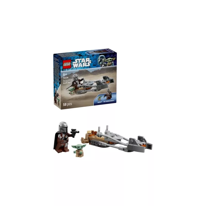 LEGO STAR WARS 75436 Mandaloriano ir Grogu greitaeigis motociklas
