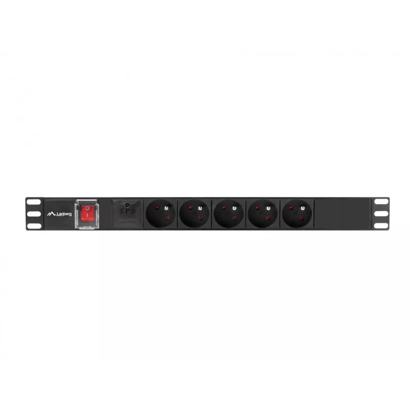 Lanberg PDU-05E-0200-IEC-BK maitinimo skirstytuvas (PDU) 5 AC lizdų 1U juodas