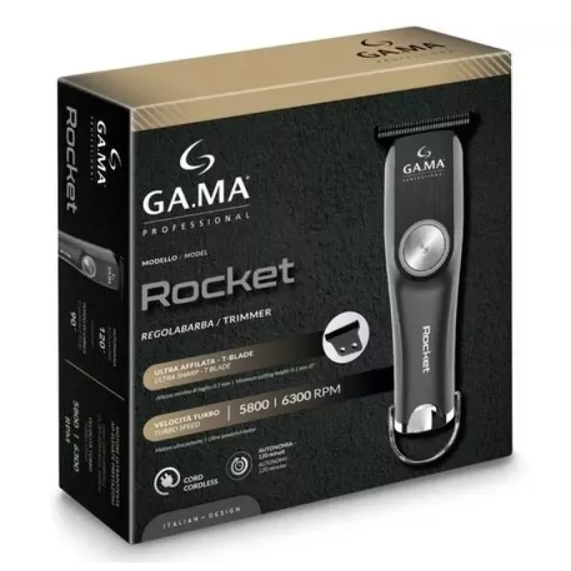 GA.MA PM2510 Rocket belaidis/laidinė kirpimo mašinėlė, Juoda
