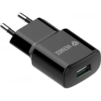 Sieninis USB-A įkroviklis YENKEE YAC 2013BK — 12W, 2.4A